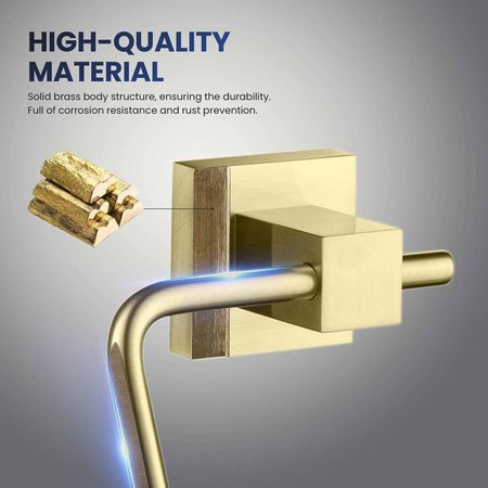 Kibi Cube Bathroom Toilet Paper Holder - Brush Gold KBA1505BG